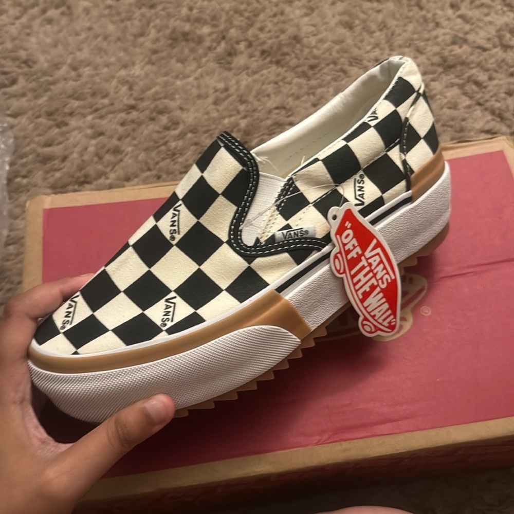 Vans Black and White Checkered Slip-On Sneakers